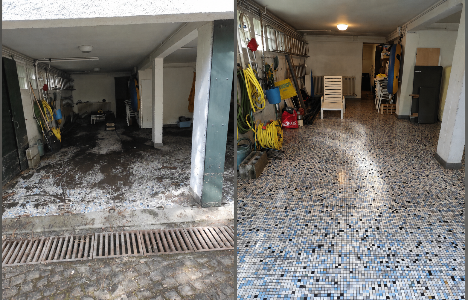 Sydney common area floor before and after Vanta deep clean